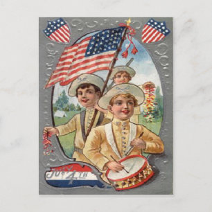 Cartão Postal Celebração Vintage 4 de Julho