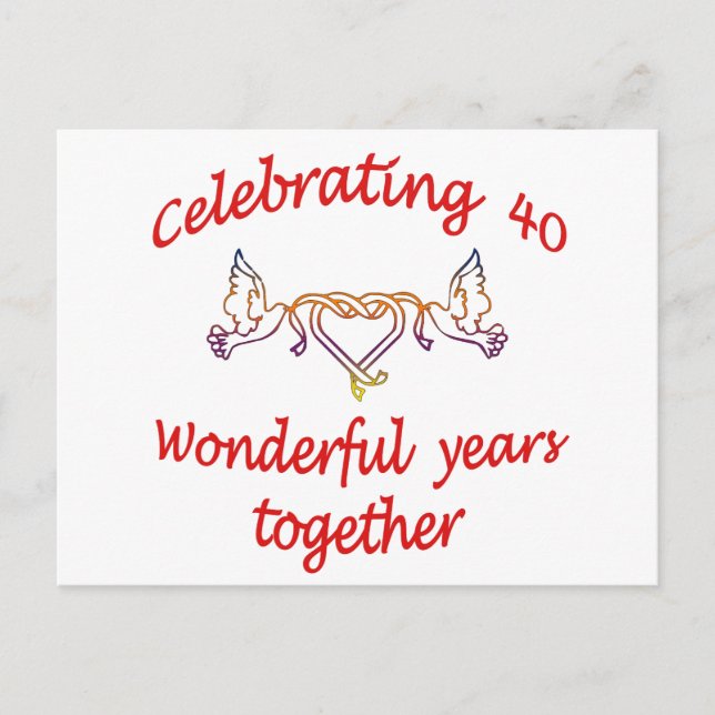 Cartão Postal Celebrando 40 anos (Frente)