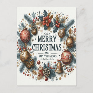 Cartão Postal Celebrando a Felicidade Festiva: Feliz Natal