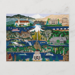 Cartão Postal Celebrando a Garganta do Rio Columbia