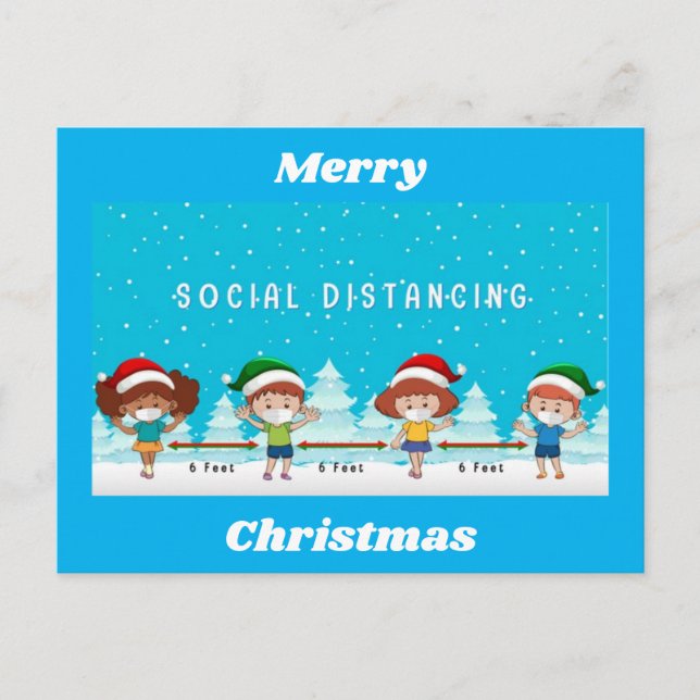 Cartão Postal Celebrando o Natal Com Distância Social (Frente)
