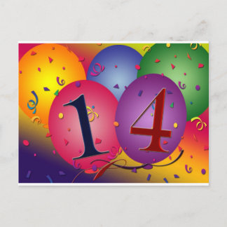 Cartão Postal Celebrar o Aniversário de 14