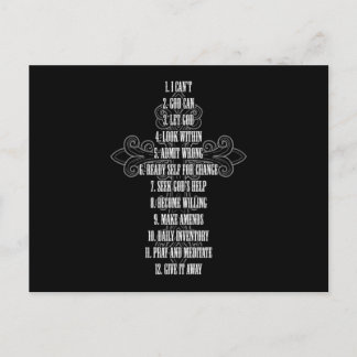 Cartão Postal Celebrar Recuperação do Christian Cross 12 Step Gu