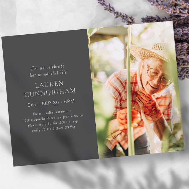 Cartão Postal Celebrar Sua Foto Simples E Simples Moderna (Criador carregado)