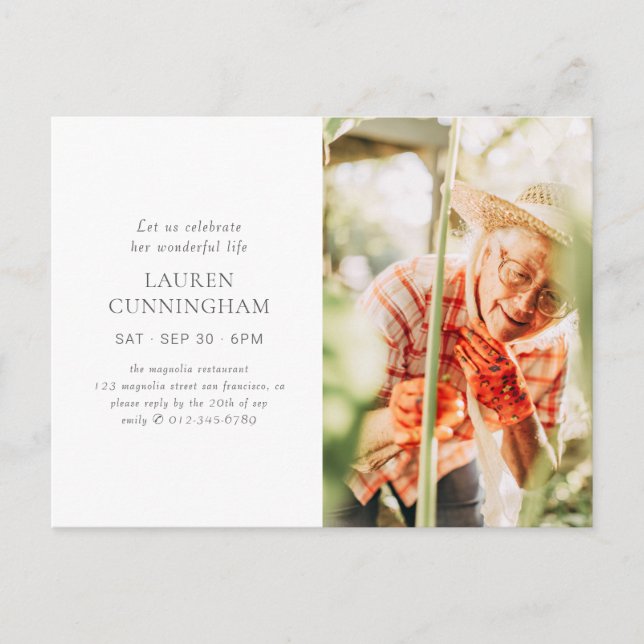 Cartão Postal Celebrar Sua Foto Simples E Simples Moderna (Frente)