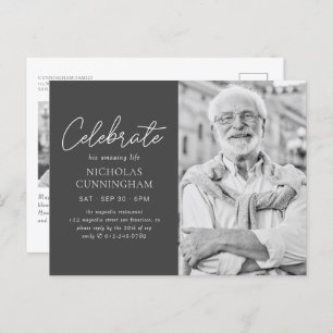 Cartão Postal Celebrar Sua Vida Incrível Foto Moderna Simples