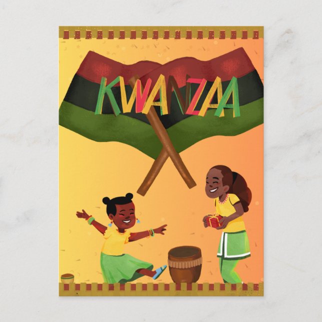 Cartão Postal "Celebrar Unidade: Um Encontro Joyful Kwanzaa" (Frente)