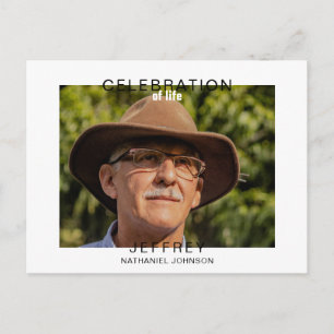 Cartão Postal Celebration of Life Gathering Photo Invitation
