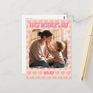 Cartão Postal Celebre o Primeiro Dia das Mães dela com um Perso