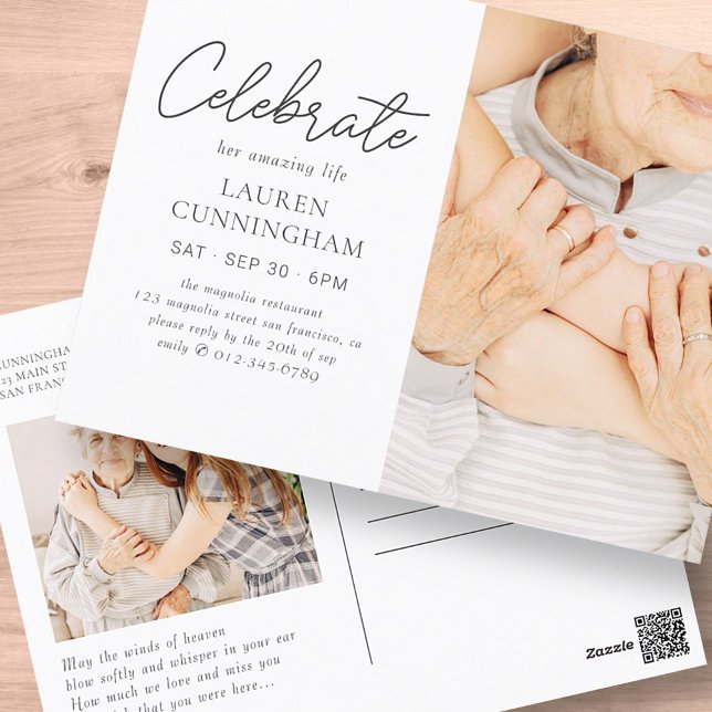 Cartão Postal Celebre Sua Incrível Vida Foto Simples Moderna (Criador carregado)