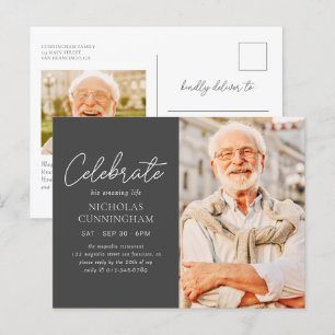 Cartão Postal Celebre Sua Vida Incrível Foto Moderna Simples