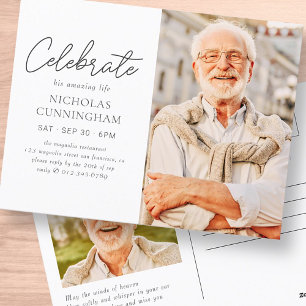 Cartão Postal Celebre Sua Vida Incrível Foto Moderna Simples