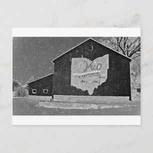 Cartão Postal Celeiro de Ohio no inverno