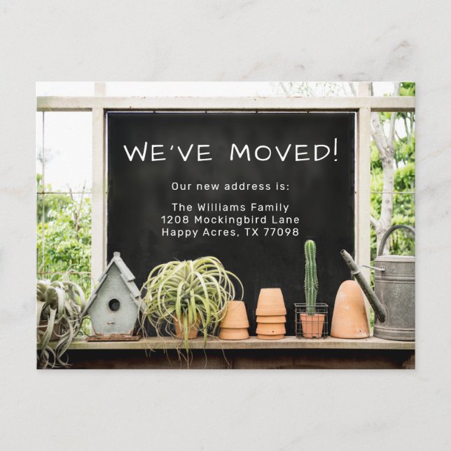 Cartão Postal Celeiro Rústico Galpão de Jardinagem Nós nos Mudam (Frente)