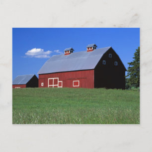 Cartão Postal Celeiro vermelho no Condado de Latah, estado de Id