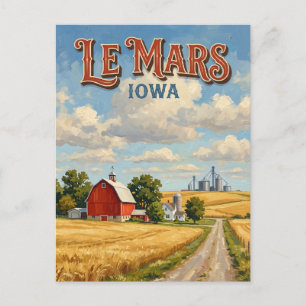 Cartão Postal Celeiro Vermelho perto de Le Mars Iowa