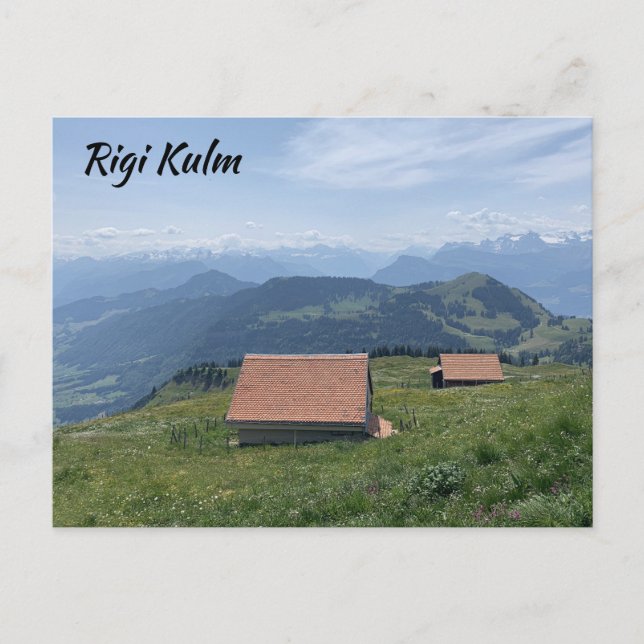 Cartão Postal Celeiros em Rigi Kulm Suíça (Frente)