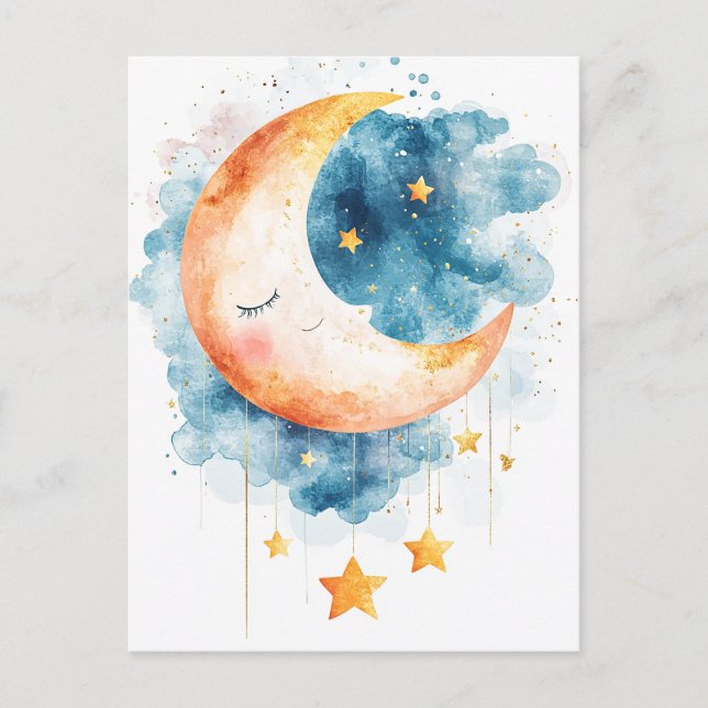 Cartão Postal Celestial Dreams Watercolor (Frente)
