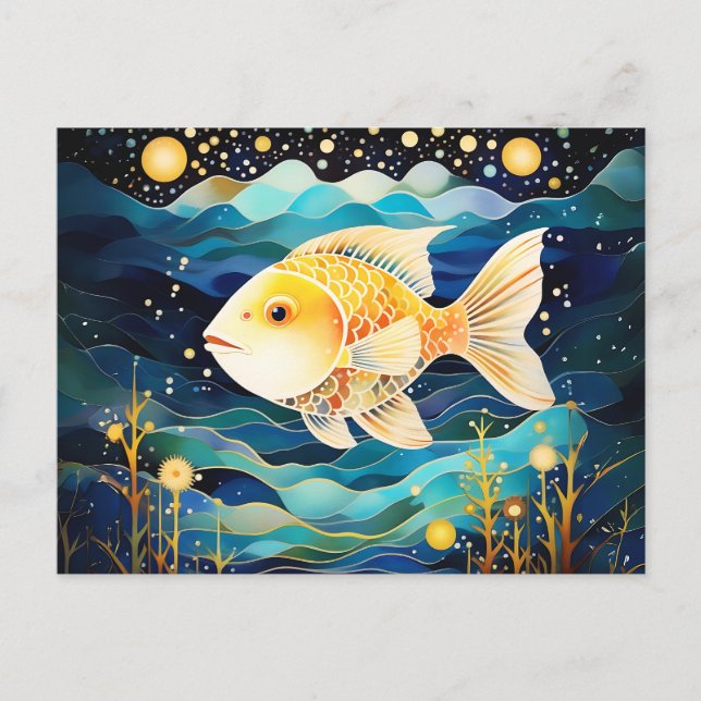 Cartão Postal Celestial Goldfish (Frente)