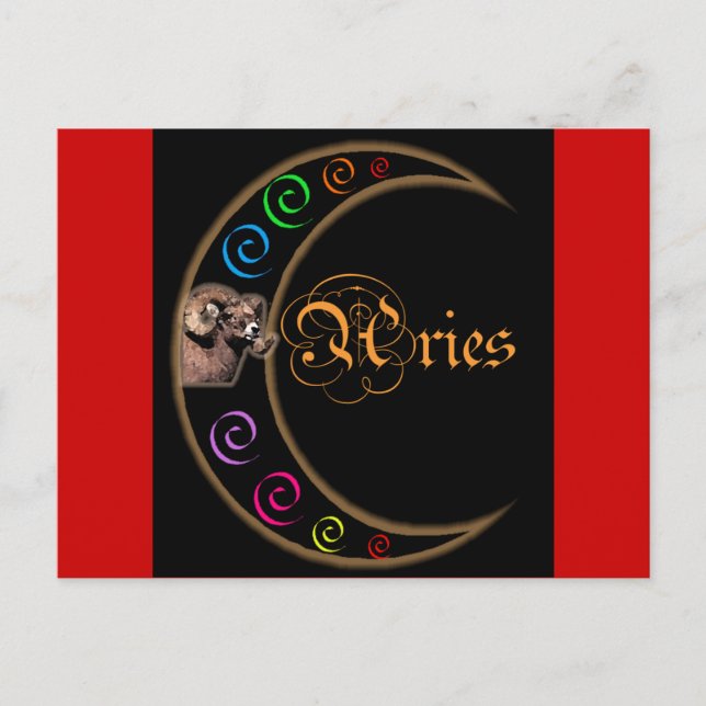 Cartão Postal Celestrial Moon Aries (Frente)