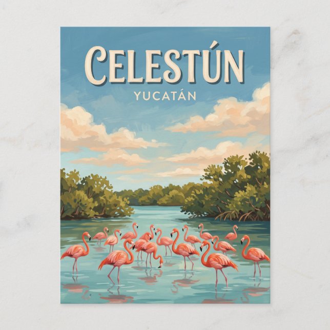 Cartão Postal Celestún México (Frente)