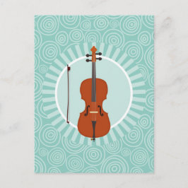 Cartão Postal Cello Fun Turquoise Swirl Music