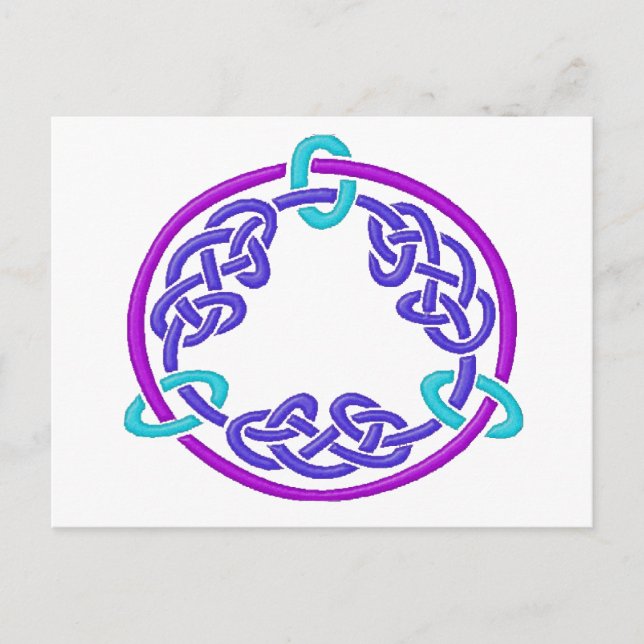 Cartão Postal Celtic Knot 7 Purple (Frente)
