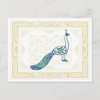 Cartão Postal Celtic Peacock