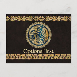 Cartão Postal Celtic Wolf Knotwork Triad