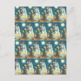 CARTÃO POSTAL CEMETERY VOWS, SKELETON WEDDING, BRIDE E GROOM