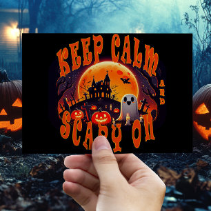 Cartão Postal Cemitério de Halloween fofo Fantasma e Jack-O-Lant