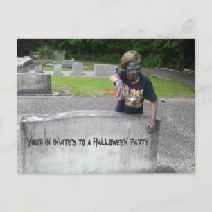 Cartão Postal Cemitério de zumbis mortos-vivos assustador do Hal
