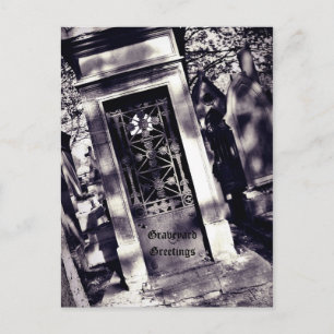 Cartão Postal Cemitério gótico Saudações de Graveyard
