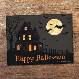 Cartão Postal Cena Assustadora de Halloween