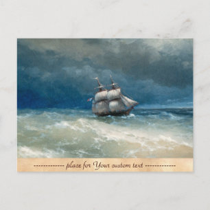 Cartão Postal Cena costeira com Stormy Waters Ivan Aivazovsky