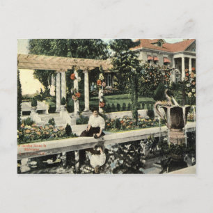 Cartão Postal Cena da Flor do Jardim, Los Angeles 1914 Vintage