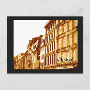 Cartão Postal cena da rua com foto da antiga Montreal sepia