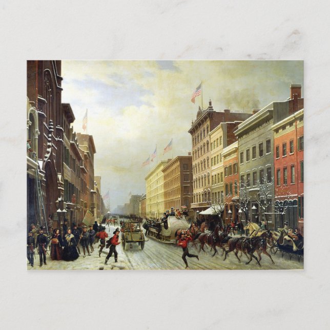 Cartão Postal Cena da rua em Nova Iorque (Frente)