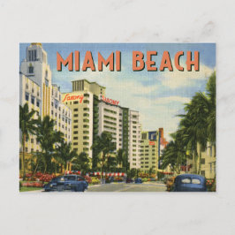 Cartão Postal Cena da rua Vintage Miami Beach