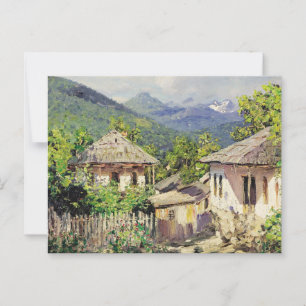 Cartão Postal Cena de Aldeia por Dubovskoy, 1911