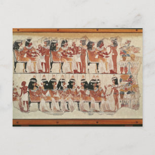 Cartão Postal Cena de banquete, de Thebes, c.1400 BC