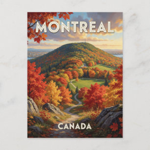Cartão Postal Cena de bordo de Maple de Outono em Montreal Canad