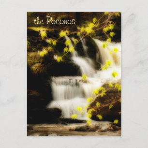 Cartão Postal Cena de Cachoeira da Primavera de Poconos no Cartã