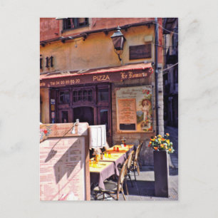 Cartão Postal Cena de café francês
