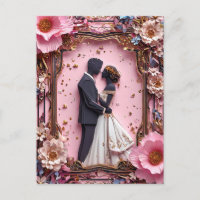Cena de Casamento com Silhueta de Papel Romântico