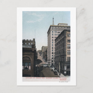 Cartão Postal Cena de Cherry Street com Alaska Bldg