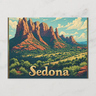 Cartão Postal Cena de Deserto Sedona Arizona Bell Rock