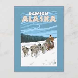 Cartão Postal Cena de Dormência de Cachorro - Dawson, Alasca