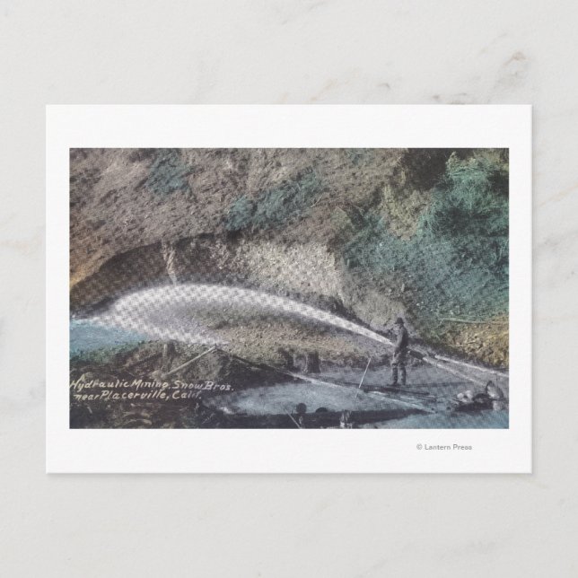 Cartão Postal Cena de Extração HidráulicaPlacerville, CA (Frente)