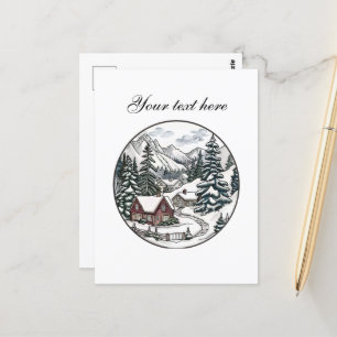 Cartão Postal Cena de inverno bonita personalizável